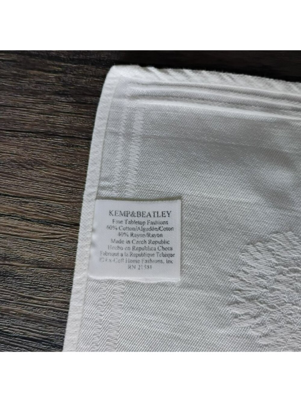 Vintage Kemp & Beatley White Damask Napkins Set Of 2 Cotton blend Czech Republic - Picture 4 of 6